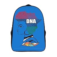 Afro DNA 16 Inch Backpack Adjustable Strap Daypack Double Shoulder Backpack Business Laptop Backpack for Hiking Travel