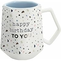 Pavilion - Happy Birthday To You - 17 ounce Geometric Cup, Confetti Cup, Birthday Mug, Birthday Cup, Birthday Cups for Women, 1 Count, White