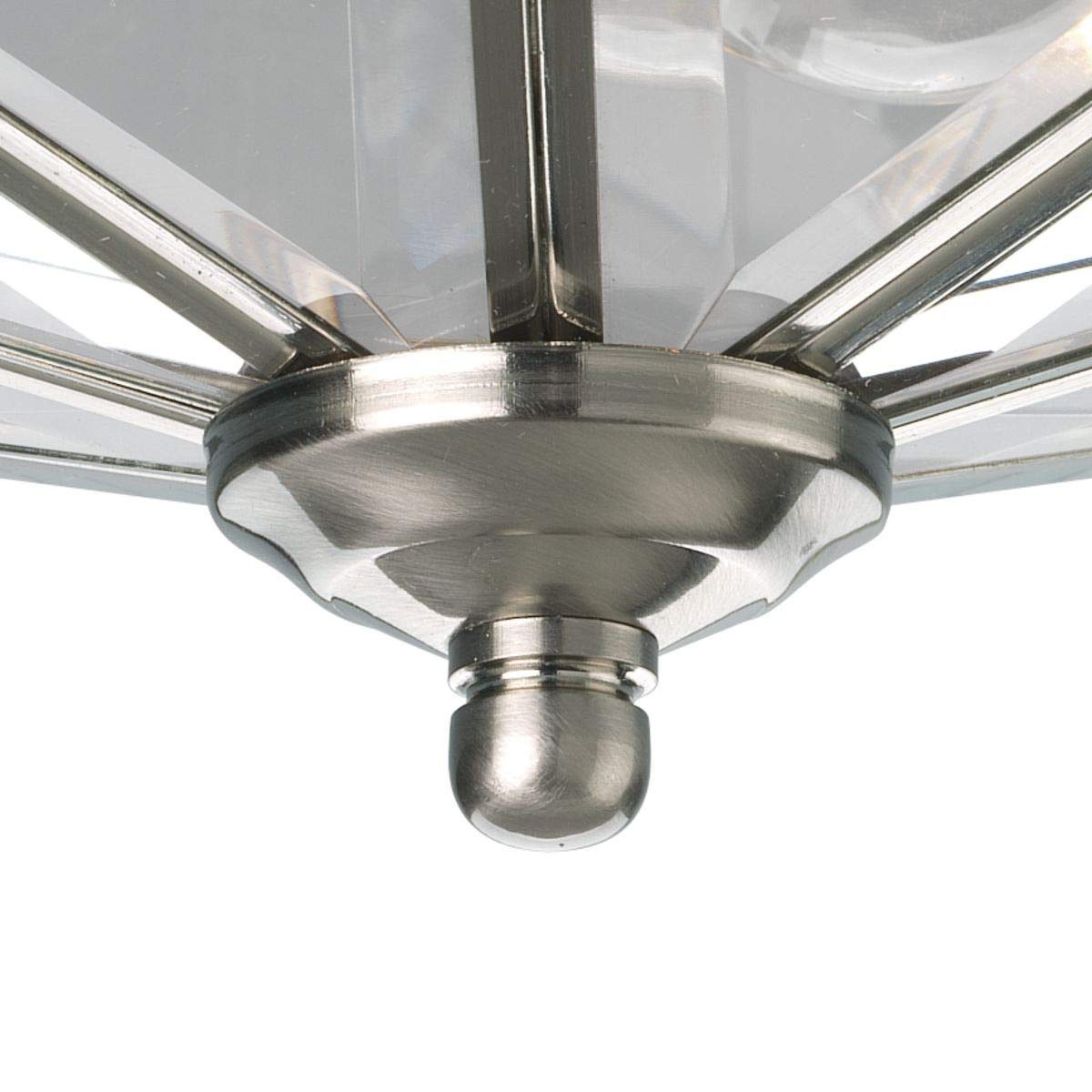 Progress Lighting P5789-09 Octagonal Close-To-Ceiling Fixture with Clear Bound Beveled Glass, Brushed Nickel