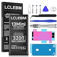 LCLEBM [3200mAh] Battery for iPhone 13 Mini, 2024 New 0 Cycle Higher Capacity Battery Replacement for iPhone 13 Mini Model A2481, A2626, A2628, A2629, A2630 with Complete Repair Tools Kits