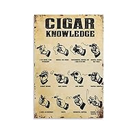 Posters Cigar Knowledge Vintage Science Poster Man Cave Vintage Poster Canvas Art Poster Picture Modern Office Family Bedroom Living Room Decorative Gift Wall Decor 12x18inch(30x45cm) Unframe-style
