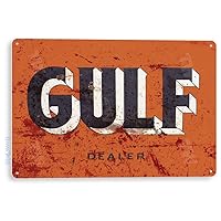 Tin Sign Gulf Oil Gas Rustic Retro Dealer Store Metal Sign Decor Auto Shop Garage Cave A834