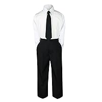 3pc Formal Wedding Boys Black Necktie Sets Suits Outfits Baby to Teen S-7 (5)