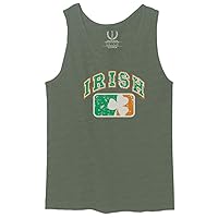 St Patricks Day Irish Flag Shamrock Funny Clover for Men's Tank Top