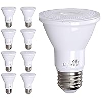 Bioluz LED PAR20 LED Bulbs 5000K 90 CRI 5.5W = 75W Replacement 500 Lumen Dimmable Lamp - UL Listed & Title 20 (5000K Daylight, 8-Pack)