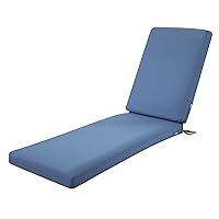 Classic Accessories Ravenna Water-Resistant Outdoor Chaise Cushion, 72 x 21 x 3,, Empire Blue, Chaise Lounge Cushions Outdoor, Lounge Chair Cushion, Patio Furniture Cushions