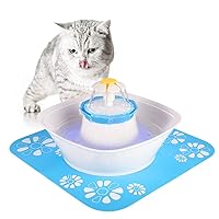 Beacon Pet Fountain, LED 84oz/2.5L Automatic Cat Water Fountain Dog Water Dispenser with 1 Silicone Mat for Cats, Dogs, Multiple Pets