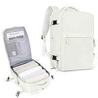 coowoz Travel Backpack For Women Men Airline Approved,Carry On Backpack,Large Hiking, Waterproof Outdoor Sports Rucksack Casual Daypack Fit 15.6 Inch Laptop White College Backpack