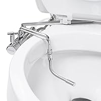 Brondell SMB-25 Side Mounted Manual Bidet Attachment for Toilet Seats with Adjustable Sprayer and Water Pressure, Thin Profile, Chrome (Dual Temperature), X-Large