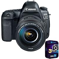 Canon EOS 5D Mark IV 30.4 MP Full Frame DSLR Camera + EF 24-105mm f/4L is II USM Lens Bundle with 3 Year CPS Enhanced Protection Pack