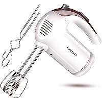 DmofwHi Hand Mixer Electric,5-Speed Mixer Electric Handheld with 6 Stainless Steel Accessories and Storage Case, Electric Mixer for Cake, Cream, Brownies(White)