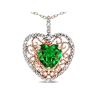 Solid 14k Gold Heart Shape 8mm lace vintage design filigree Heart Pendant Necklace