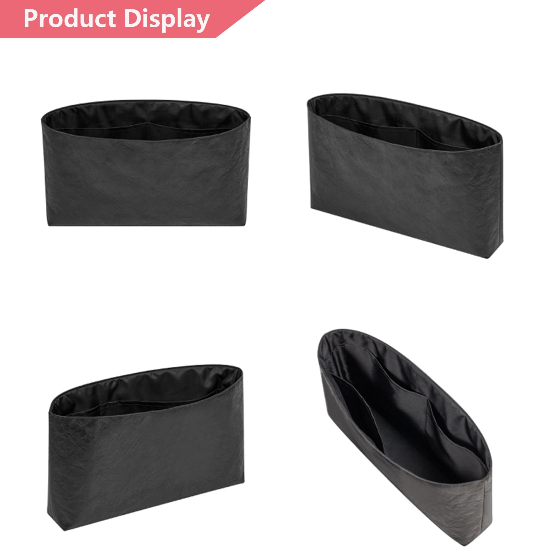 Doxo DuPont Paper Ultra Lightweight Purse Organizer Insert for C.hanel 22 Mini/S/M/L Bags, Bag Shapers for Luxury Handbags(Black,Miniature)