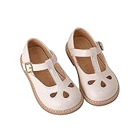 Girls Sandals with Heel Girls Small Leather Shoes Hollow Breathable Princess Shoes Dress Sandals Baby Girl