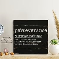 Perseverance Definition Wood Signs Perseverance Definition Typography Wood Plaque Motivational Wall Art Rustic Wall Decorations for Living Room Kitchen Wall Hanging Wall Sign Home Decor Gift 10x10in