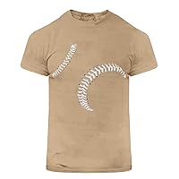 Baseball T Shirt Men Casual Short Sleeve Shirts for Men Slim Fit Novelty Print Crew Neck Moisture Wicking Vacation Tees