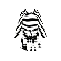 Splendid Girls' C'est La Vie Long Sleeve Dress, Black Stripe, 8