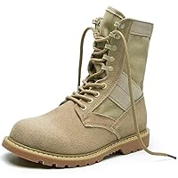 Lightweight 8 inch Mid Ankle Beige Military Swat Desert Boots Hiking BootsTrekking Backpacking Outdoor Tactical Combat Work Boots