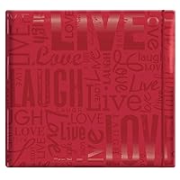 MCS Expressions Collection Live Laugh Love Expandable 10-Page Scrapbook Album with 12 x 12 Inch Pages, 13.5 x 12.5 Inch, Red