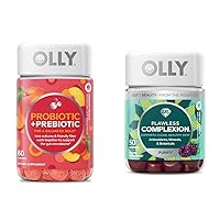 Probiotic + Prebiotic Gummy Digestive Support 500 Million CFUs 30 Day Supply 60 Count Flawless Complexion Gummy Clear Skin Support Vitamins E A Zinc 50 Count