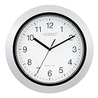 La Crosse Technology Atomic Analog WT-3102S-INT Wall Clock, 10 Inch, Silver