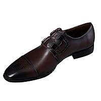 Men's Oxfords Brown Dress Shoes for Men Formal Derby Casual Fashion Classic Lace Up Brogues Wedding Leather Shoes