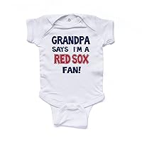 NanyCrafts' Grandpa Says I'm a Red Sox Fan Baby Bodysuit, Baby Red Sox Fan