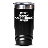 Best Effin' Concierge Ever Gifts for Dad - Funny Tumbler Keeps Drinks Hot or Cold | Perfect Father's Day Presents from You to Him