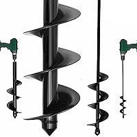 Garden Spiral Drill Bit 4 x 42 + 9 x 40 cm Garden Augers, Earth Drill for Drill, Plant Drill, Garden Drill, Plant Drill for Cordless Screwdriver, Floor Drill, Flower Planters, Auger for Holes Digging