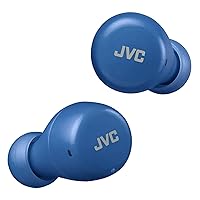 JVC Gumy Mini True Wireless Earbuds Headphones, Bluetooth 5.1, Water Resistance(IPX4), Long Battery Life (up to 15 Hours) - HAA5TA (Blue), Small
