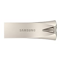 SAMSUNG BAR Plus USB 3.2 Flash Drive, 512GB USB Standard Type-A, Speeds Up to 400MB/s, Portable Storage Memory Stick, Durable Thumb Drive Compatible with USB 3.0/2.0, MUF-512BE3/AM, Champagne Silver