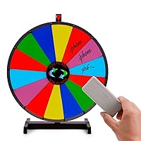 24 Inch Heavy Duty Spinning Prize Wheel - 14 Slots Color Tabletop Roulette Wheel of Fortune - Spin the Wheel with Dry Erase Marker and Eraser Win - Spinner Wheel Game for Carnival and Trade Show