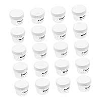 BESTOYARD 20 Set Jelly Cup Smoothie Containers with Lids Yogurt Cups Jelly Packaging Cup Mini Condiment Cup Yogurt Containers Pudding Jar Cupcake Ramekin Plastic Self Made Crafts Baby White