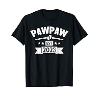 Mens Pawpaw Est 2023 First Time Grandpa To Be T-Shirt