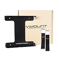 ViMount Wall Mount Metal Holder Compatible with Playstation 4 PS4 Slim Version with 2X Controllers Wall Mount in Black Color
