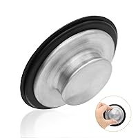 KUFUNG Sink Stopper, 3.35 Inch Universal Kitchen Sink Stopper Garbage Disposal Drain Stopper Brushed Stainless Steel Rubber STP-SS for Insinkerator, Kitchenaid, Kohler, Waste King (Silver-B)