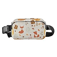Autumn Fox Belt Bag for Women Men Water Proof Fanny Packs with Adjustable Shoulder Tear Resistant Fashion Waist Packs for Party