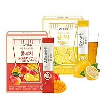 RAWEL Kombucha Powder(5g x 30packs) / Lemon Powdered Drink Mix with Prebiotics/Fermented Drink Tea Powder/Support gut health and immunity (Lemon/applemango)