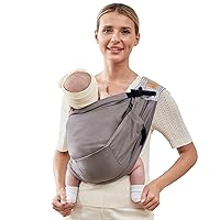 Baby Sling Carrier Newborn, Adjustable Easy Wearing Baby Nursing Warp Sling, New Mom Dad Soft Cotton Baby Front Holder Carrier for Infant Toddler Life Travel Essential Gifts(Brown)