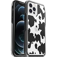 OtterBox iPhone 12 and iPhone 12 Pro (ONLY) Symmetry Series Case - COW PRINT, ultra-sleek, wireless charging compatible, raised edges protect camera & screen