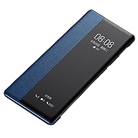 LOFIRY-Case for iPhone 13/13 Pro/ 13 Pro Max,Luxury PU Leather Case Bookstyle Clear View Window Flip Stand Full Body Protective Slim Folio Cover,13 6.1'' (13 pro 6.1'',Blue)