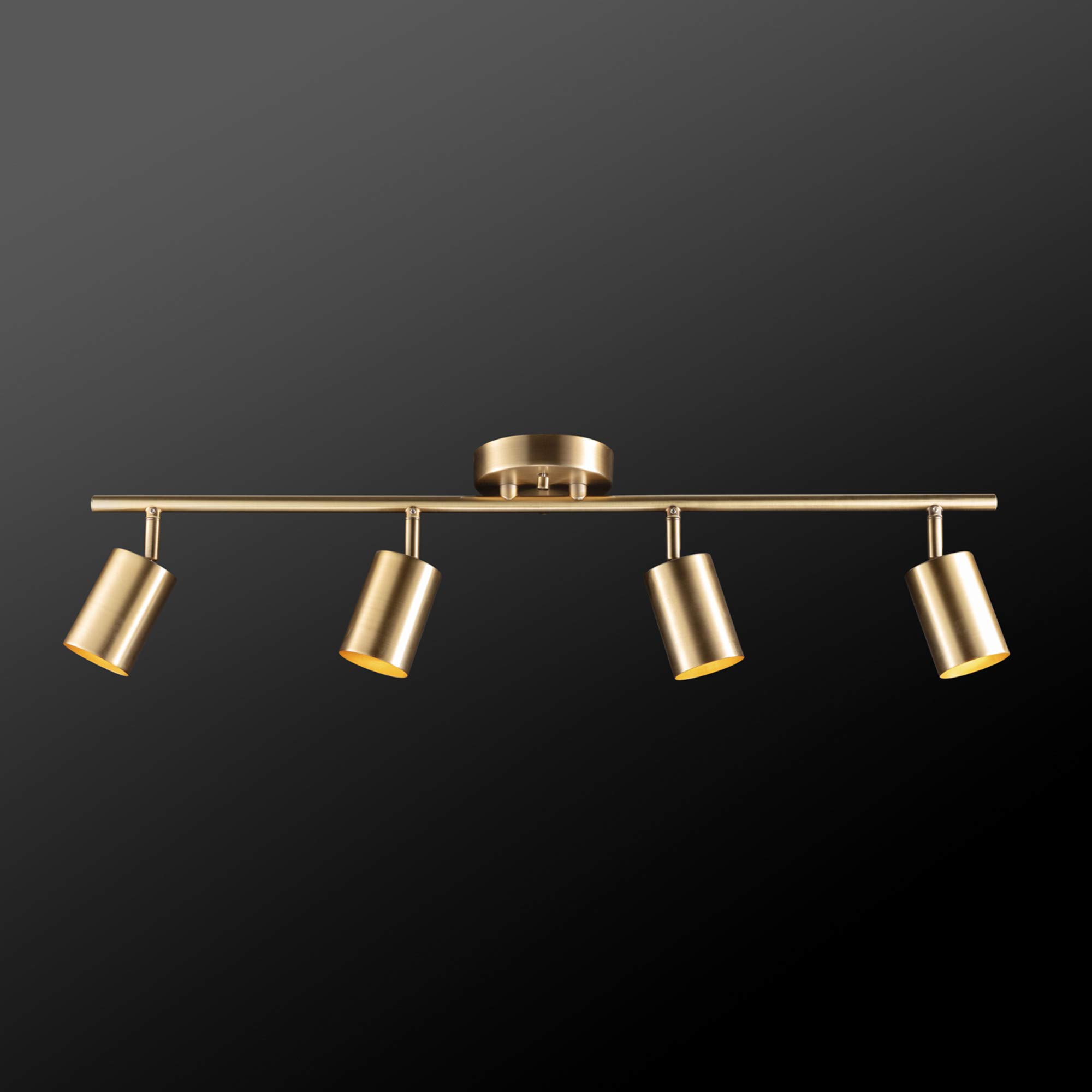 Globe Electric Pratt 4-Light Track Lighting, Matte Brass, Gold