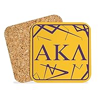 Alpha Kappa Lambda Fraternity Hardboard with Cork Backing Beverage Coasters Square (Set of 4) Coasters for Drinks (Alpha Kappa Lambda 4)