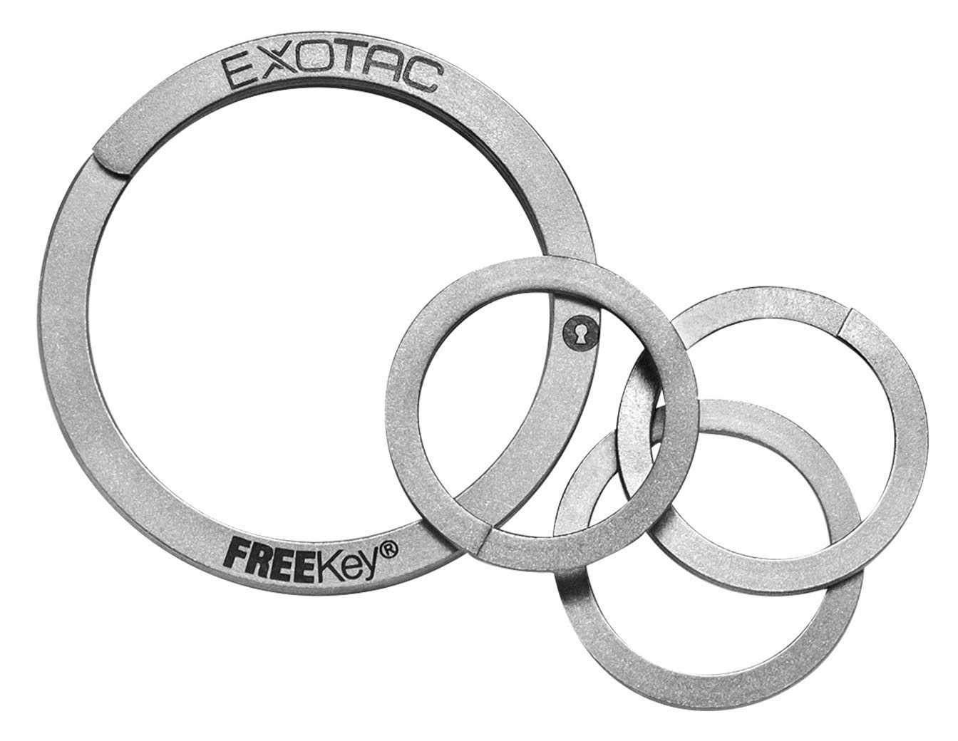 Exotac FREEkey Slim System Squeeze-to-open Keyring, Easily Add and Remove Keys, Further Organize Keys with Included Accessory Ring Spares