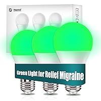 Neporal Migraine Relief LED Light Bulb, Full Spectrum Light with 520nm Narrow Band, Non-Drug Support for Headache Relief, Anxiety Relief, Tension Relief, 9W 60 Watt Equivalent, E26/E27, 3PK