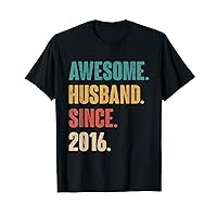 8th Year Wedding Anniversary Epic Awesome Husband Since 2016 T-Shirt