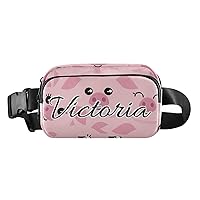 Custom Cute Pink Pigs Fanny Packs for Women Men Personalized Belt Bag with Adjustable Strap Customized Fashion Waist Packs Crossbody Bag Waist Pouch for Workout Running Travel