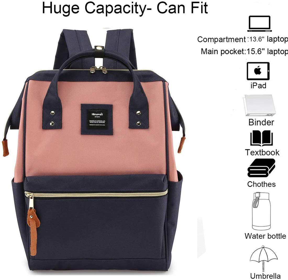 himawari Laptop Backpack for Women&Men,Wide Open Large USB Charging Port 15.6 Inch Laptop Doctor College Work Bag (XK-05#-USB L