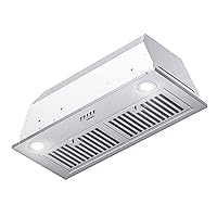 Hermitlux 30 inch Built-in/Insert Range Hood, 600 CFM 3 Speed Vent Hood, Ducted/Ductless Convertible, Stainless Steel Range Hoods with Bright LED Light, Baffle Filters and Charcoal Filters