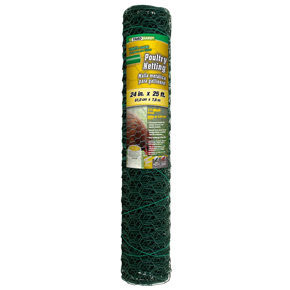 YARDGARD US Title 308452B Poultry Netting Fence 2 Foot x 25 Foot, Color-Green